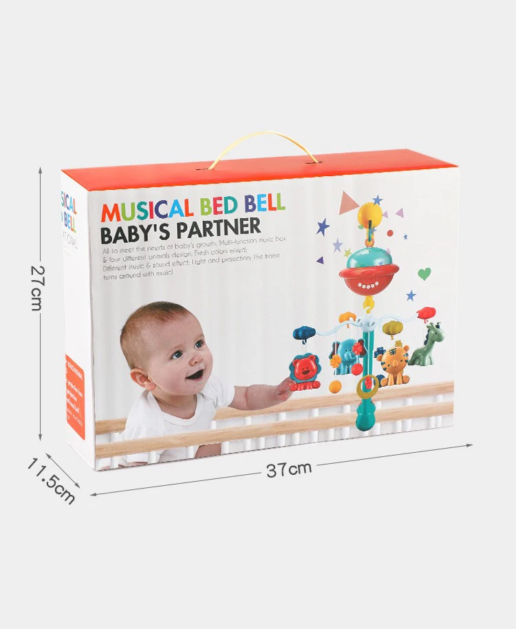 Music box remote control light projection plastic hanging crib baby sleeping rattles bed bell baby mobiles music