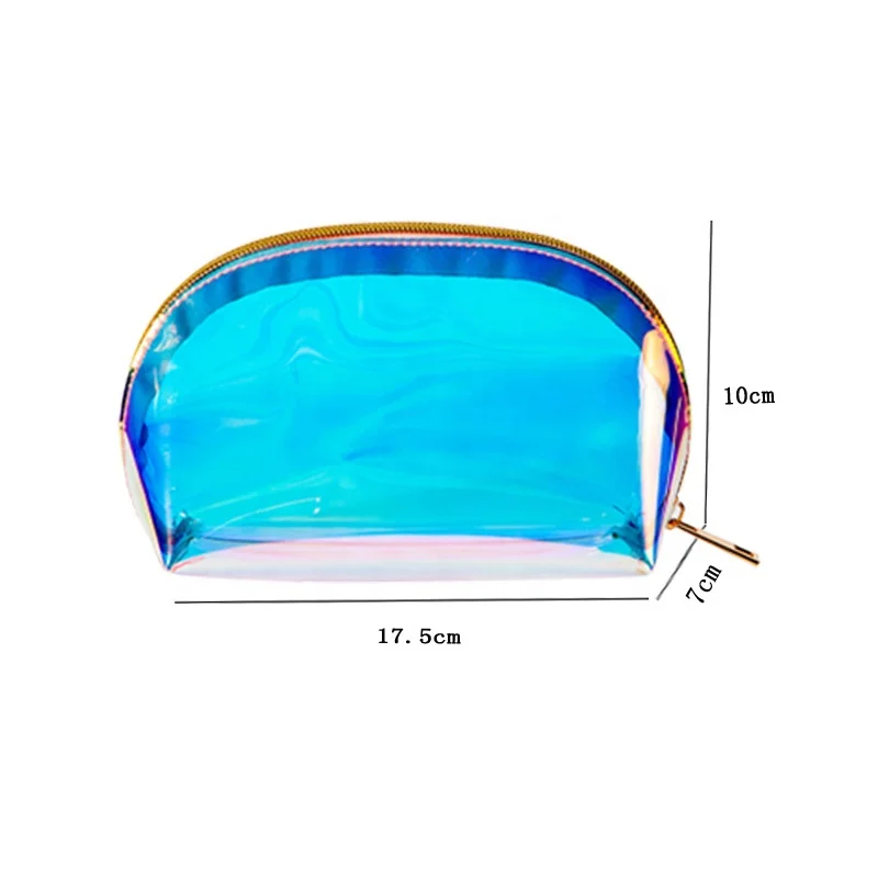 Ready or Customized Fashion Travel Clear TPU or Pvc Organizer Woman Makeup Holographic Cosmetic Bag Sets&Cases