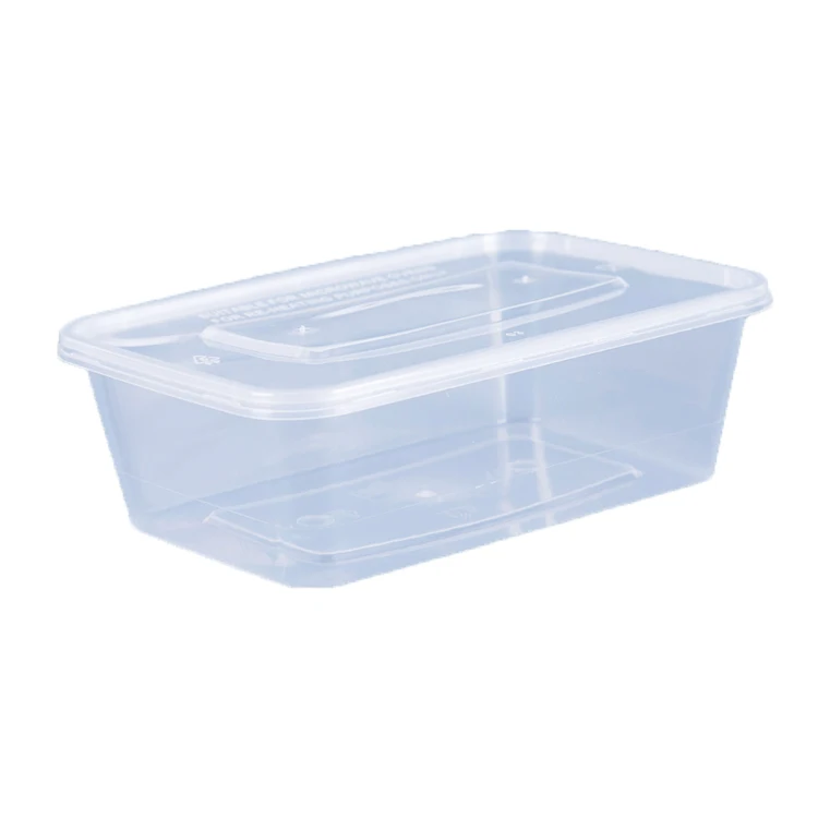 Food-grade PP Plastic Food Container 650ml Disposable Rectangle Food Box For Fruit