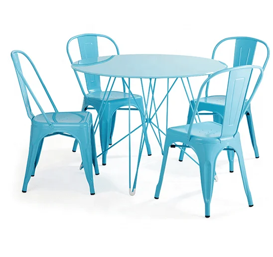 Wholesale Cheap Indoor Outdoor Cafe Restaurant Antique Industrial Vintage Black Metal Chair  Stackable Dining Chairs