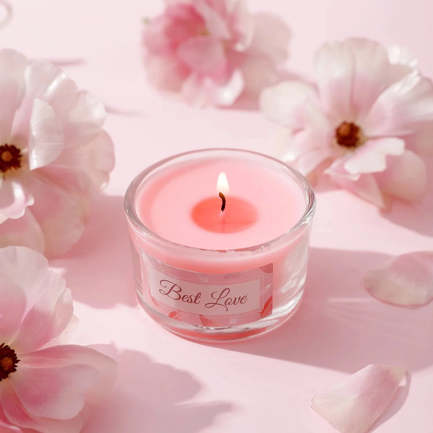 Cherry Blossom Elegance Sakura Candle Scented Candles Pink Soy Wax Candle Gift Set