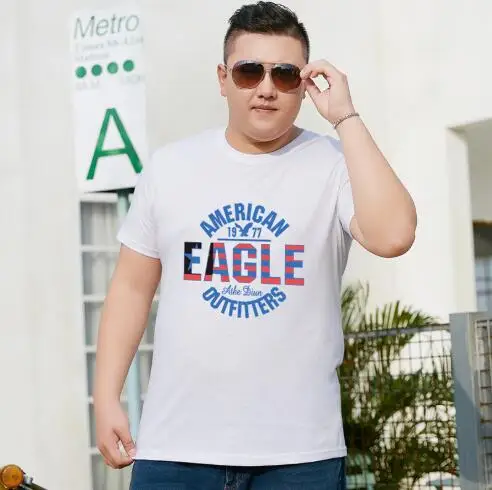 2021 new super fat oversized cotton short-sleeved T-shirt fat guy fat brother summer dress plus fat XL