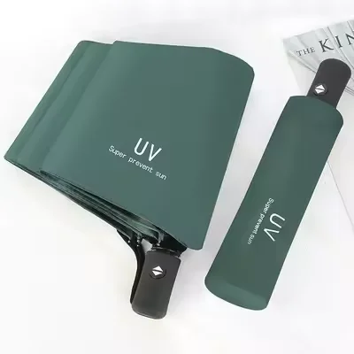 Wholesale 3 folding uv Protection Umbrella Promotional Automatic Umbrella with Logo