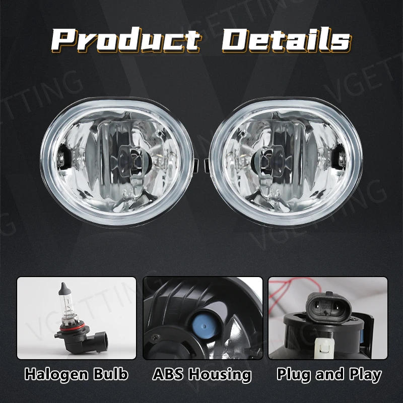 Waterproof Auto Parts Halogen Fog Lamps Front Bumper Driving Light for Toyota Matrix Pontiac Vibe 2003 - 2008