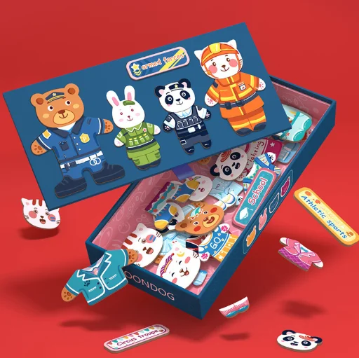 Hot selling educational jigsaw magnetic drawing board puzzle wooden toys