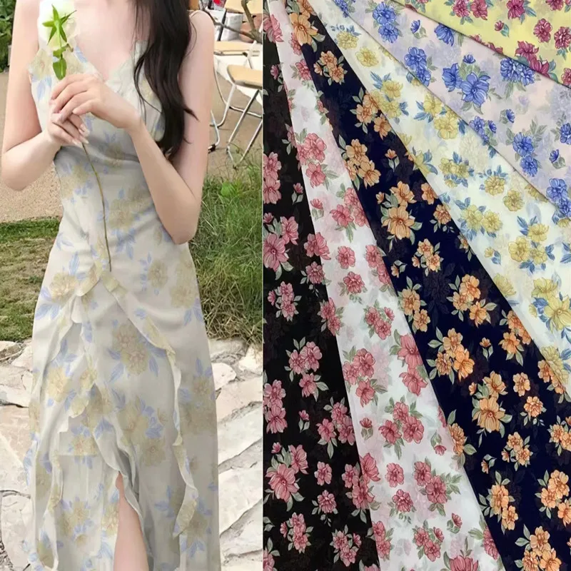 Good Quality Mixed Designs Polyester Printed Fabric Stocklot Bubble Print Fabric Bubble Chiffon Stock For Dress