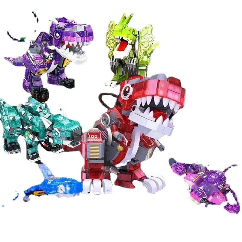 Noctilucent Mechanical Dinosaur Building Blocks Tyrannosaurus Jurassic Park Bricks Kids Toy for Children Gift Boy Present 4101