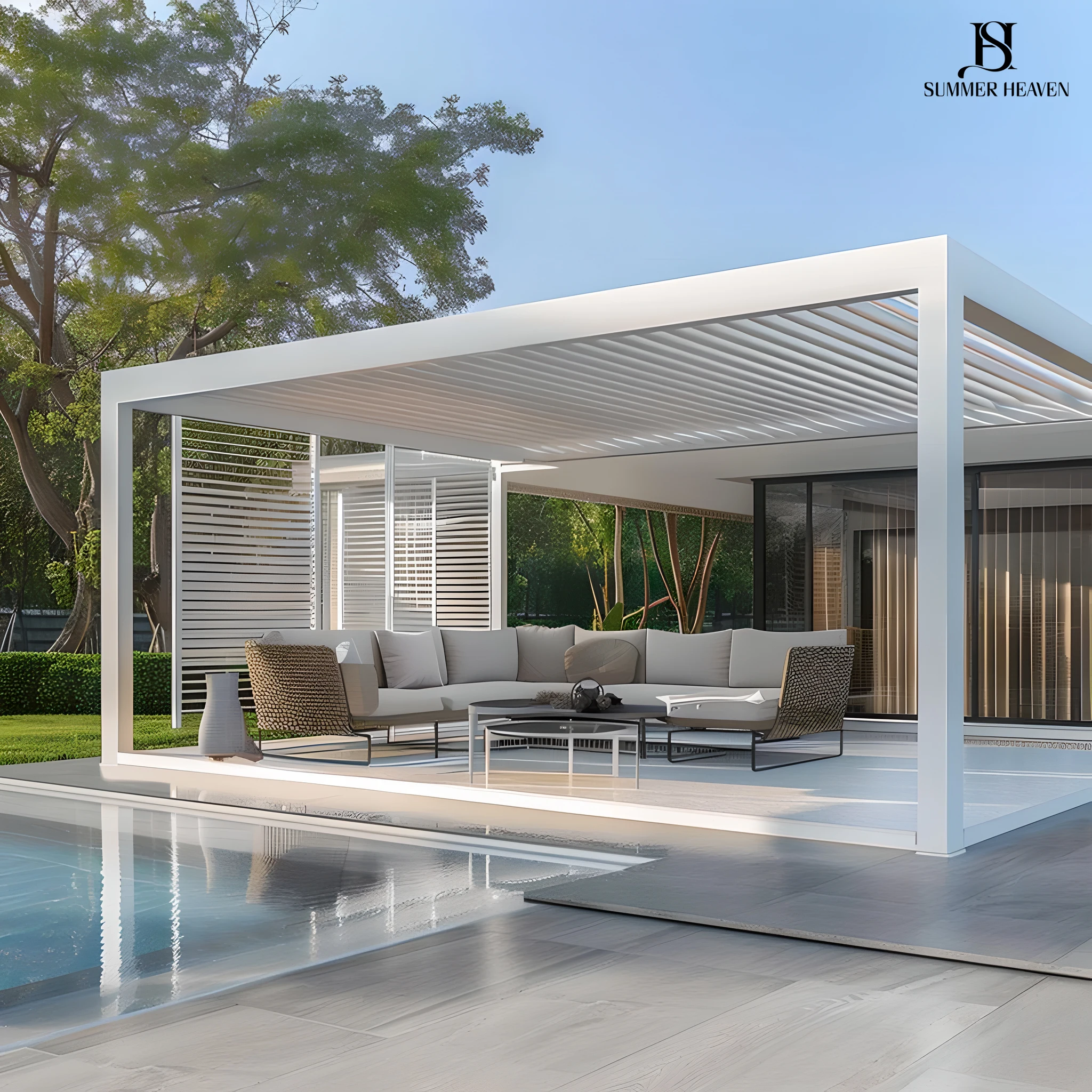 high quality luxury outdoor white metal aluminium top wind resistant waterproof gazebo pavilion garden for snow 4x4 6x5