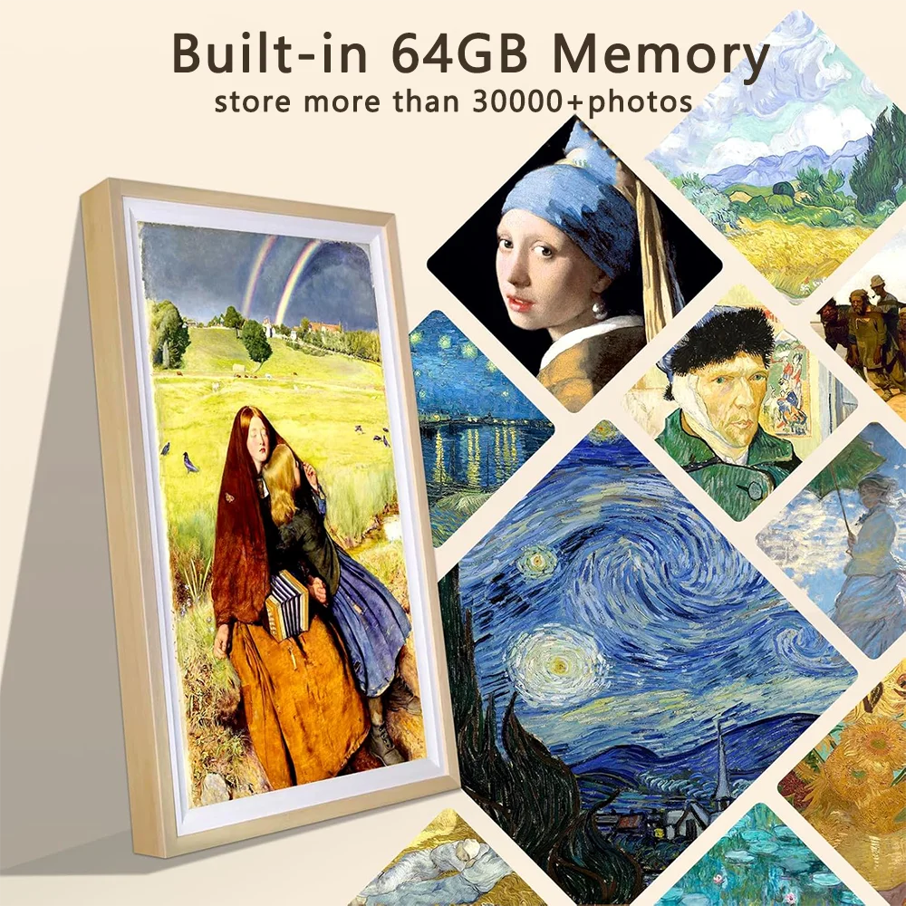 HUAYU 21.5 32 Inch Private Art Gallery Exhibition Work Smart Tv Frame Digital Museum Anti-Glare Matte Lcd Digital Photo Frame