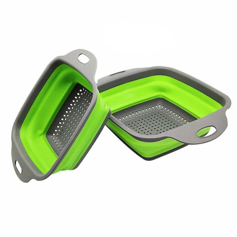 2 упаковки, складной силиконовый дуршлаг для фруктов и овощей