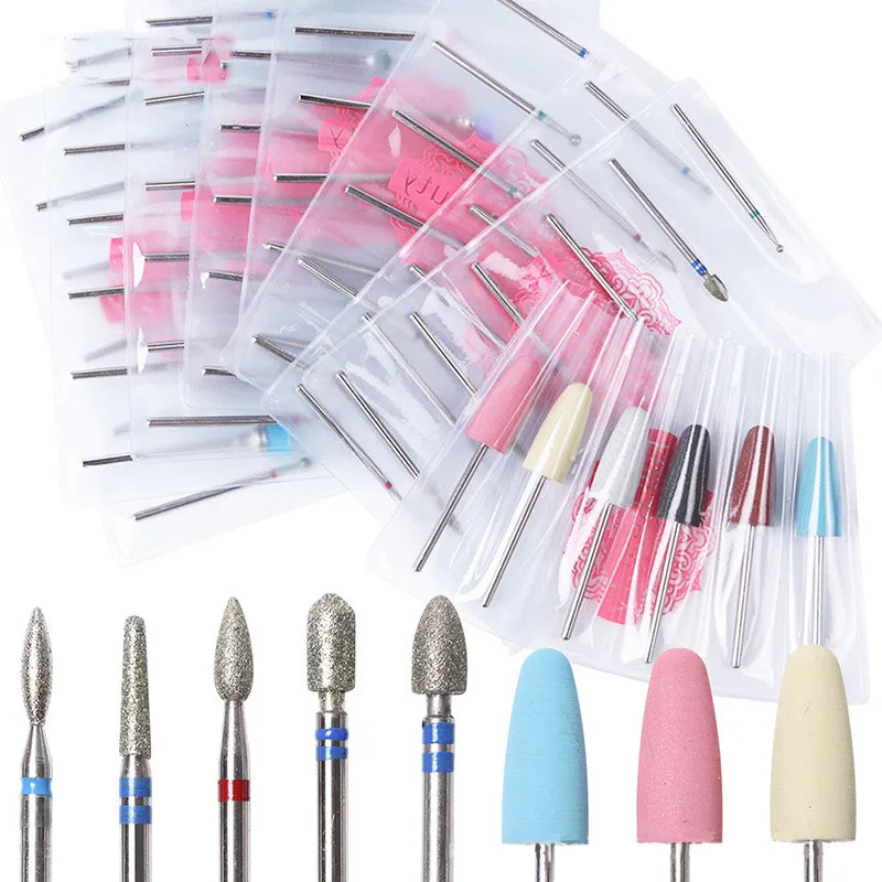 6PCS  Tungsten Steel Pedicure Tool Carbide Metal Grinding Electric Nail Art Drill Bit Set