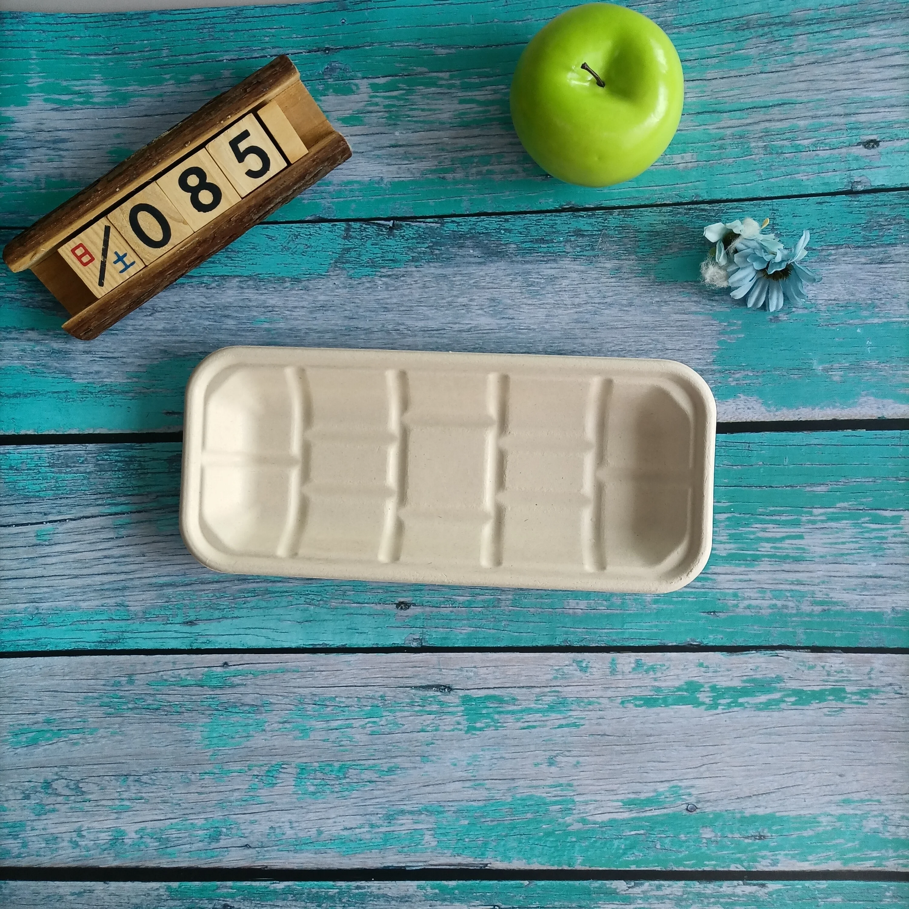 10Inch Hollowware Tableware Disposable Bbq Fast Food Rectangular Shaped Trays Serving Supermarket Meat Tray