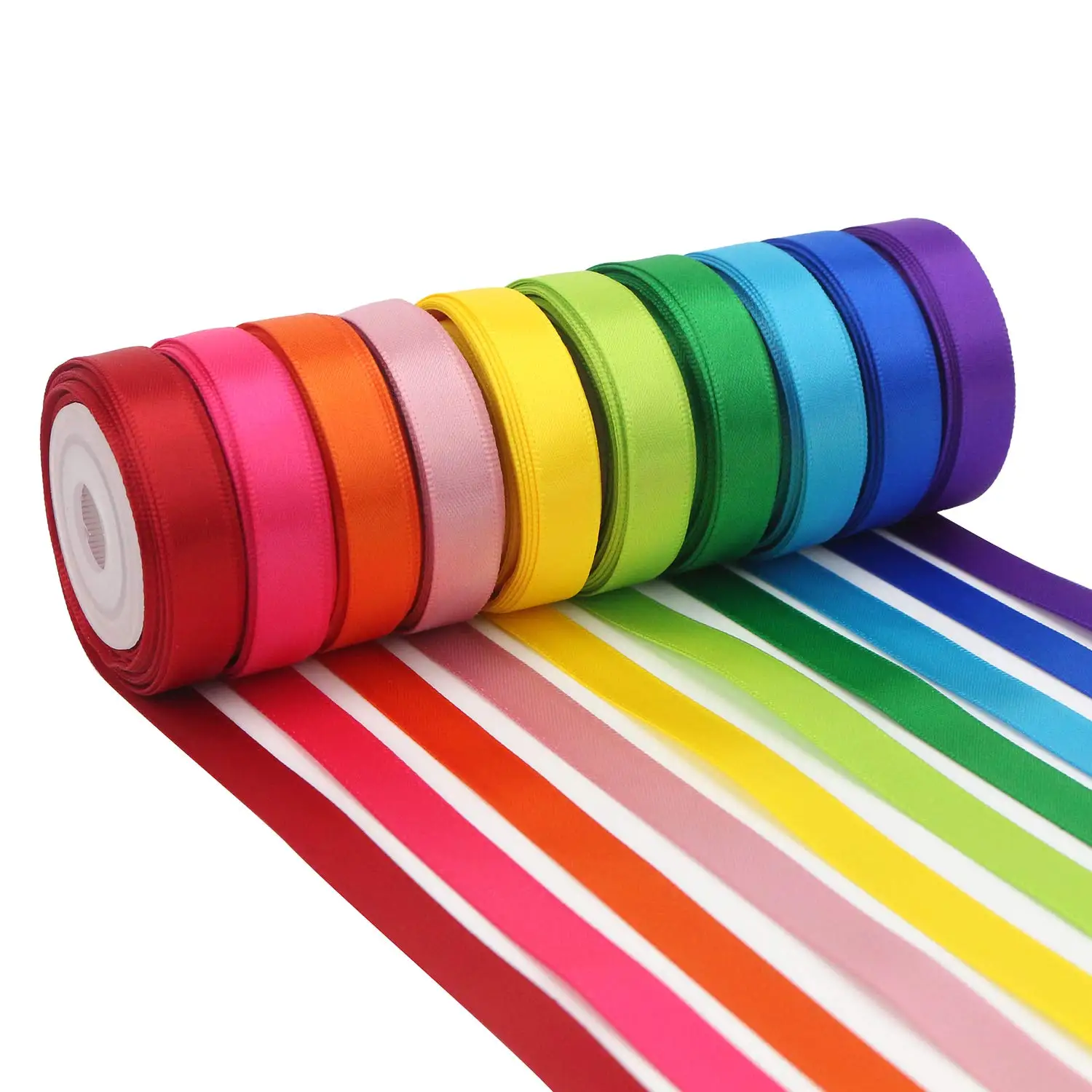 Soild Color Party Satin Ribbon Roll Factory 25Yards/Roll 100% Polyester Custom Printed Wedding Ceremony Decoration Ribbon