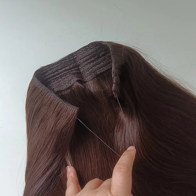 Factory Wholesale Price Flap on Hair Extensions with Plastic Line One Piece Clip in