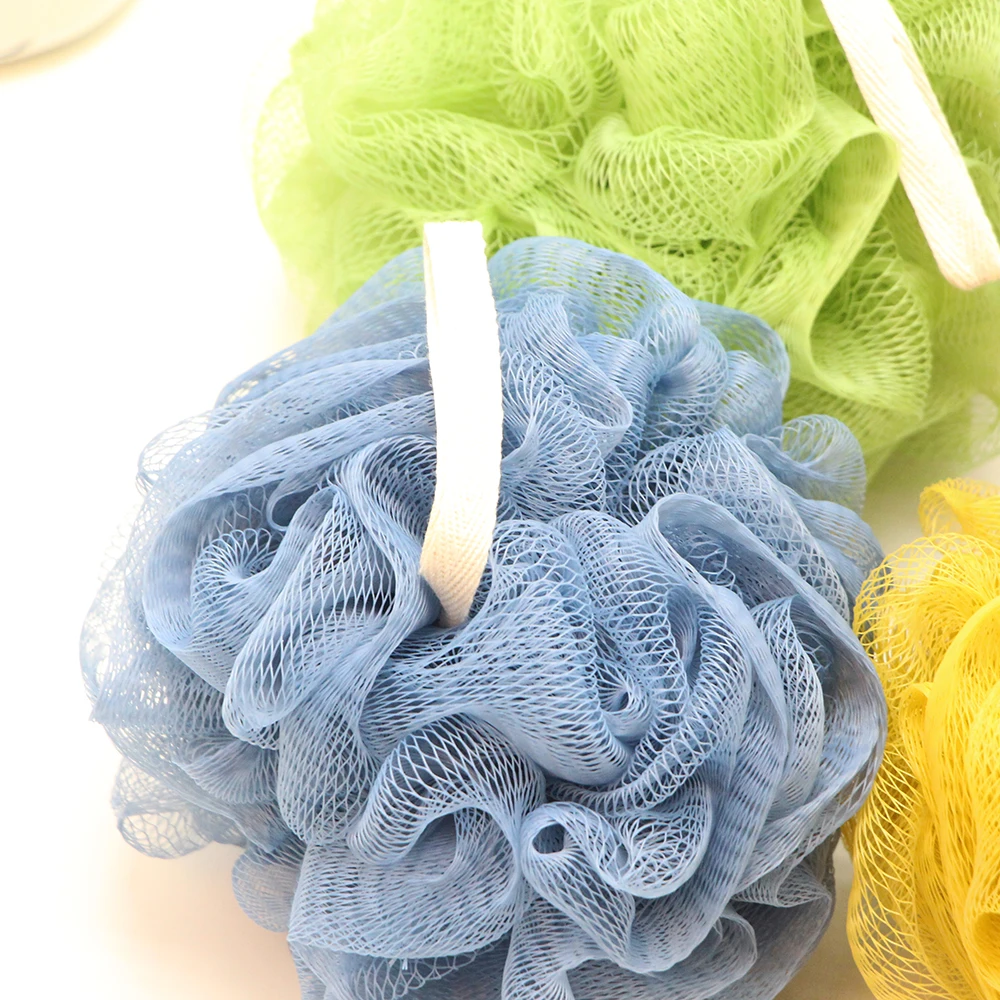 4 Color 20G Mesh Pouf Bath Luffa Sponge Body Scrubber Exfoliator PE Coarse Mesh Shower Loofahs Balls