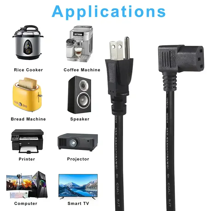 NEMA 5-15P на IEC C13 4Way кабель выхода 3 Prong TV шнур питания 6 ft AC