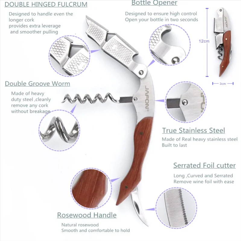 Custom Manufacturer Wine Opener Custom Logo No MOQ Multifunction Stainless Steel Wine Corkscrew