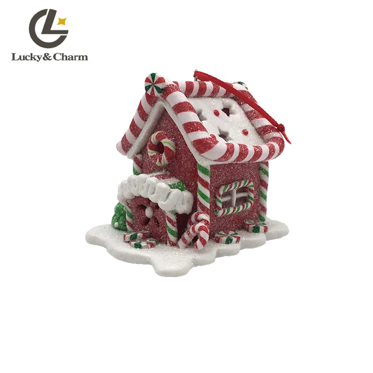 Factory Custom OEM ODM Christmas Tree Dough Clay Polymer Hanging Gingerbread House Ornaments
