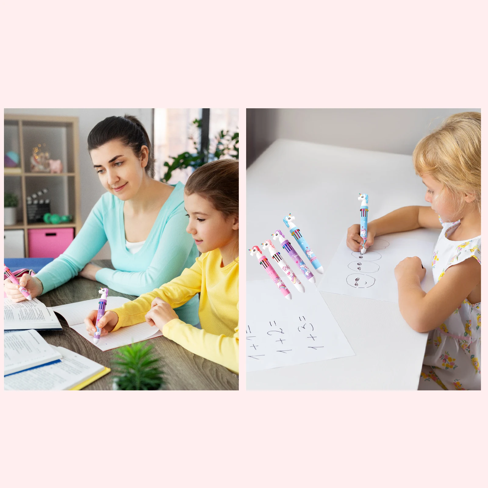 Cute Unicorn Hamster Dinosaur Rabbit 6 colors Ball Pen Multi color ball pen