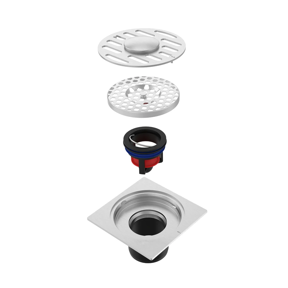 Dual-use Washing Machine Drainage Floor Drain Square Anti-overflow Deodorant Floor Drain for Bathroom