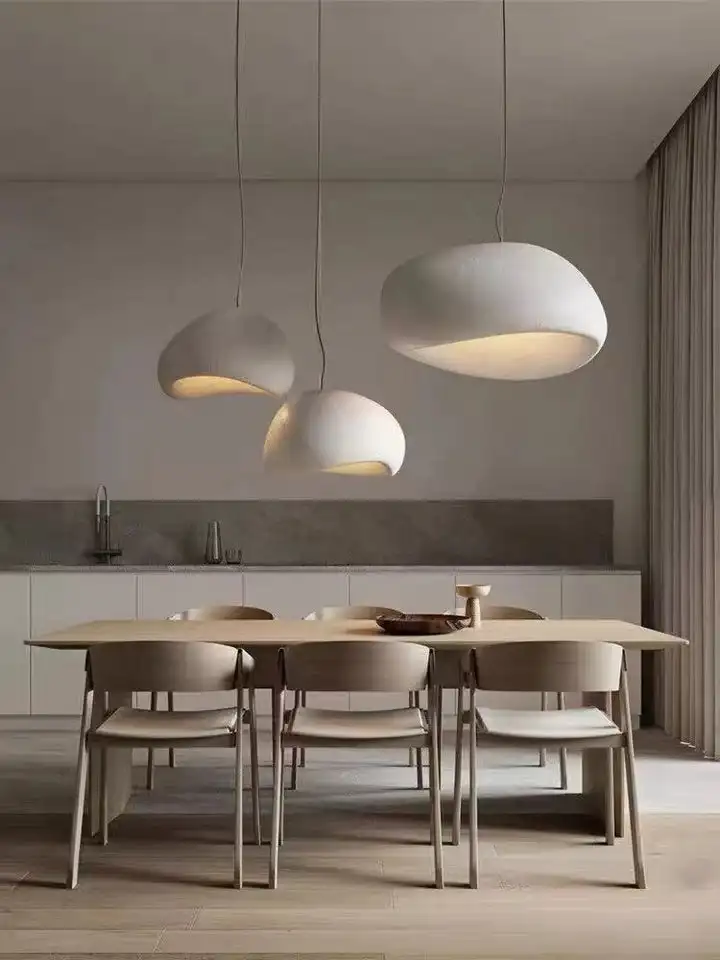 Oriental Tone Art Mushroom Cloud Pendant Light for Living Room Bedroom Dinning Room