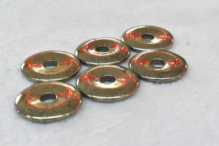 Wholesale Natural Smooth Charm Gemstone  30MM Pyrite Stone Donuts Pendant For Jewelry Making