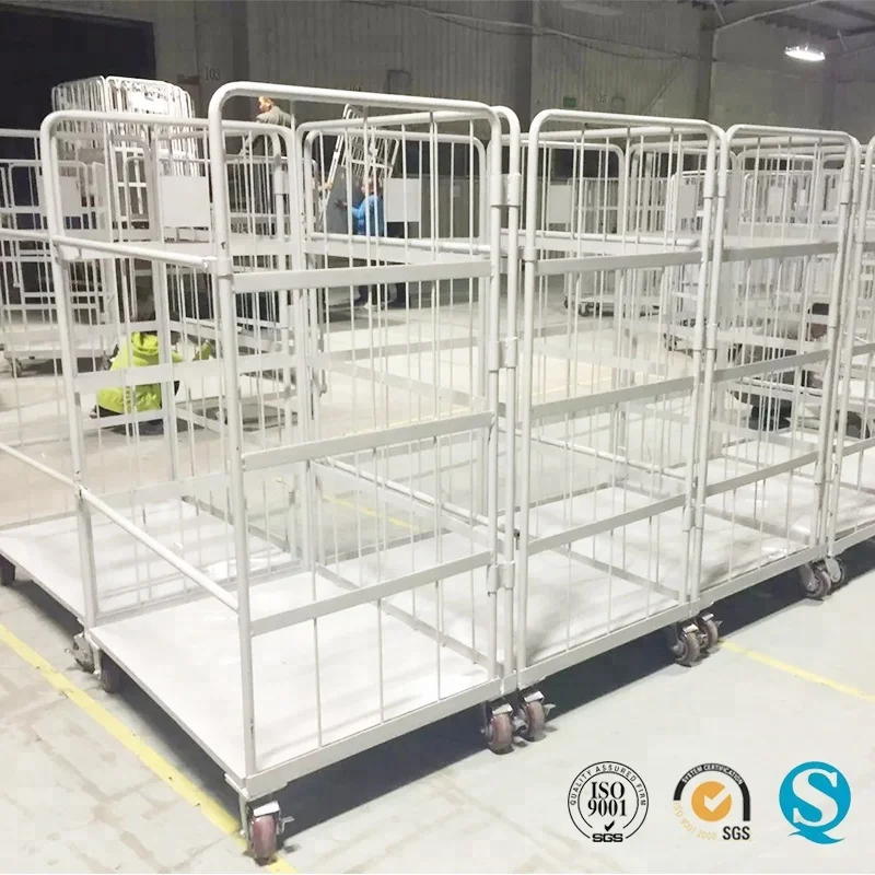 
Large metal galvanized supermarket storage mesh roll container 