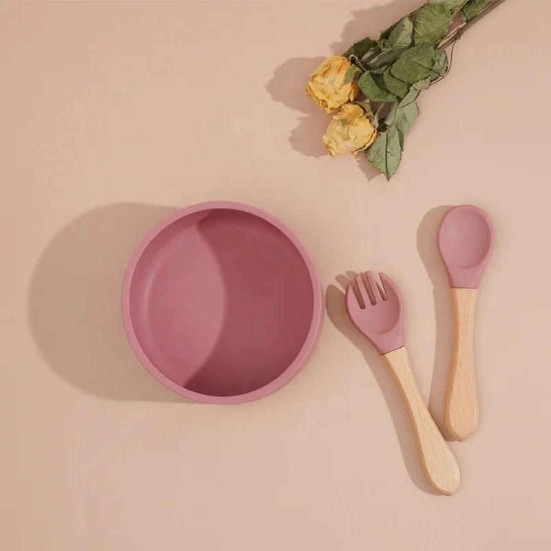 OEM Reusable Mini Children Long Handle BPA Free Kids Dining 100% Feeding Baby Silicone Fork And Spoon Set