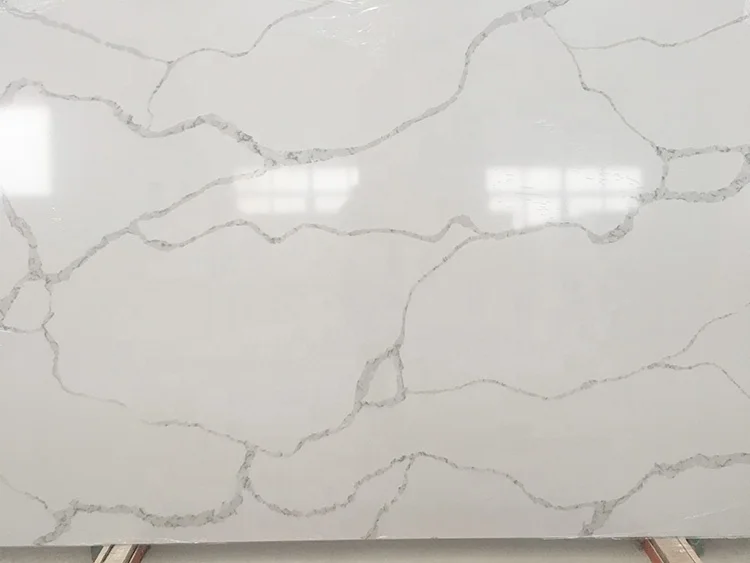 SANDE Sale Quartz Dining Table Top With Veins Calacatta White Quartz Stone For Countertops