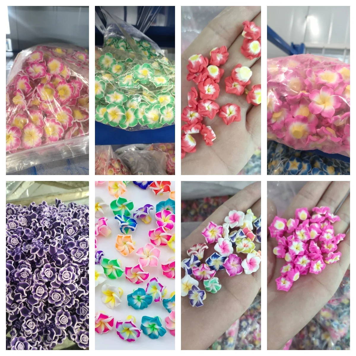 15MM Flower Polymer Clay With Hole for Jewelry Making Necklace Earring DIY Decoration Nail Art Phone Case