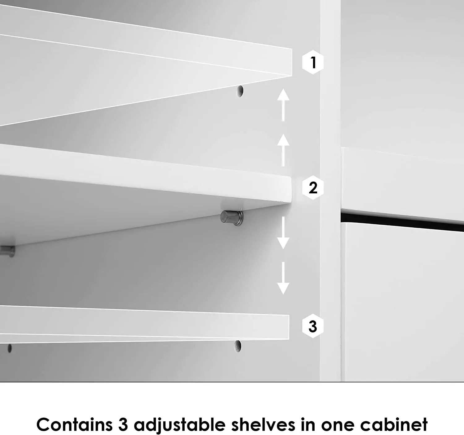 Kitchen Storage Hutch Sideboard  with Drawer and Doors Floor Standing Buffet Server Kitchen Cabinet for Dining Room