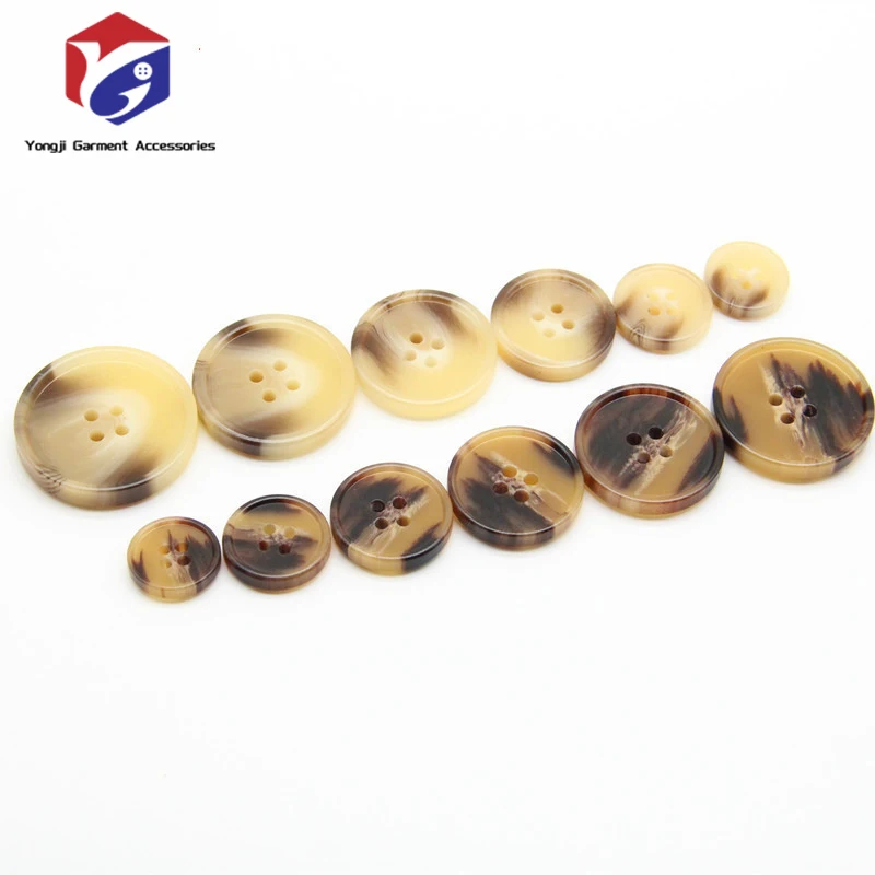 Manufacture Sewing 4-Hole Craft Round Blazer Resin Buttons 5 Color 3 Size 15mm,20mm,25mm Suit Coats  with Storage Plastic Button