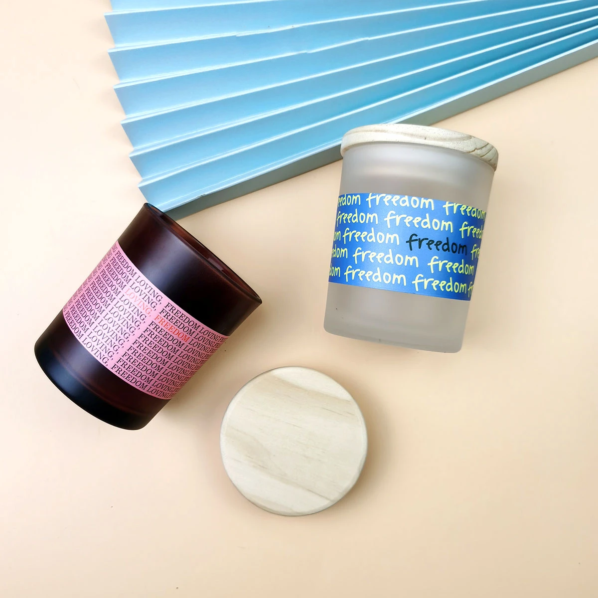 Wholesale Custom Label Frosted White Clear Empty Candle oval Jars Luxury Glass jars to make candles With Lids And box Packaging