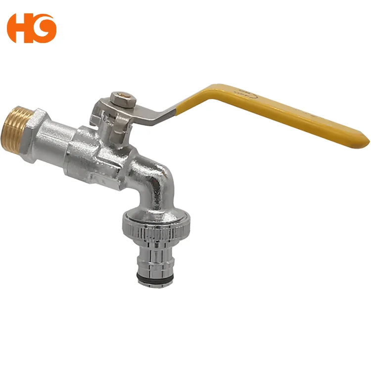 High quality brass ball bibcock for bathroom kitchen water faucet with iron lever handle from Yuhuan Taizhou