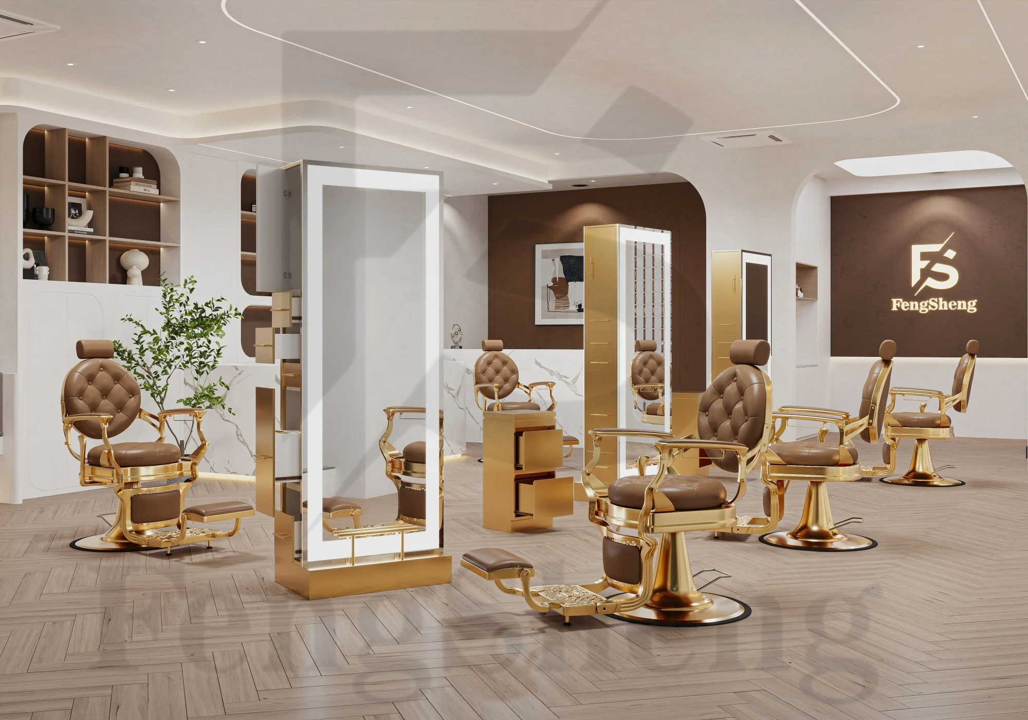 Heavy Gold Classic Barber Armchair Padded Antique Salon Furniture Vintage Barber Chair Salon Chairsalon Styling Chairs