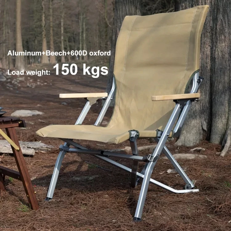 LARIBON Outdoor Aluminum Sea dog Chair Folding Portable Fishing Leisure Camping Cloth Sail High Back Recliner Bending Chair