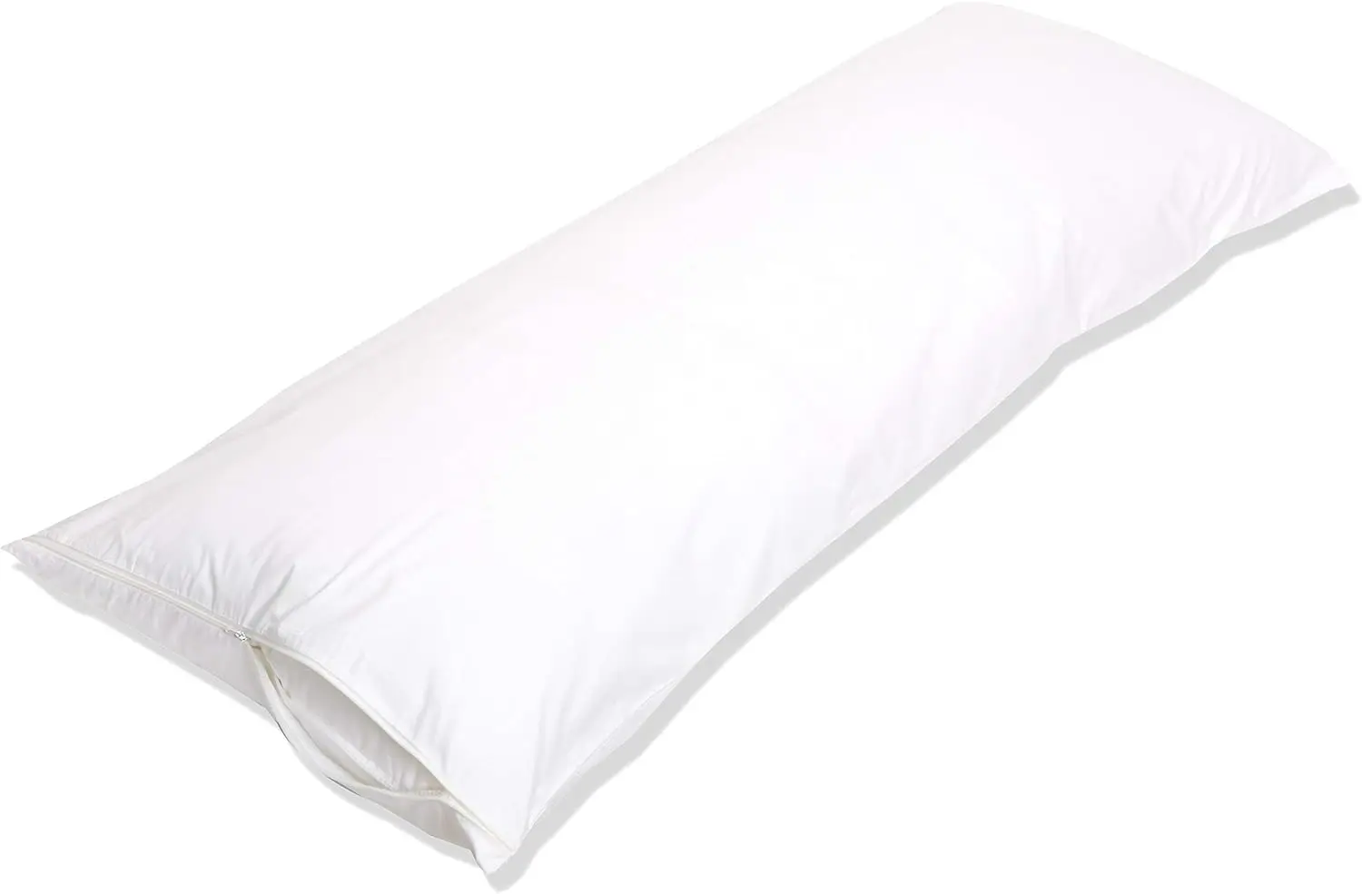 100% Cotton Hypoallergenic Body Pillow protectors with zipper, Standard size - White (55 x 21 inches), Pillows Not Included
