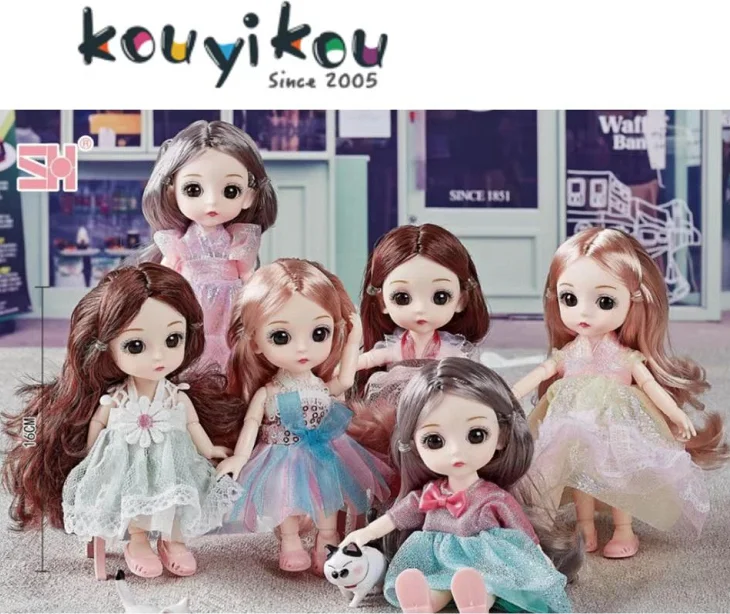 Kouyikou juguetes para los ninos 2022 fashion princess doll kit with display box best Christmas gift for children