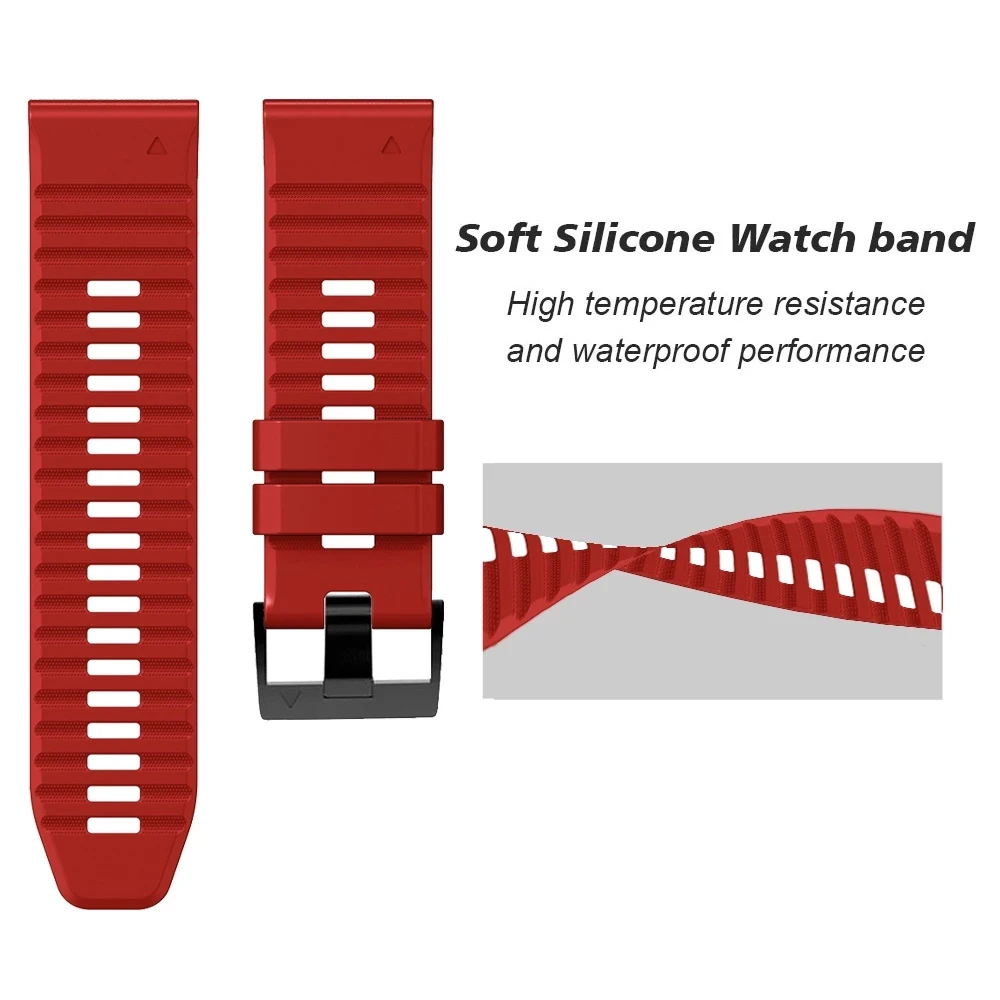 Двухцветный силиконовый ремешок Easyfit 22 мм 26 ремешки для часов Garmin Fenix 7X 6X Pro предшественник 965 Epix Instinct 2x