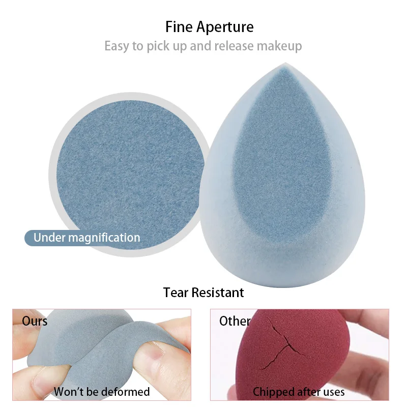 Factory Price ODM&OEM Blue Custom Foundation Egg Cosmetic Puff Marshmallow Peach Beauty Make up Sponge