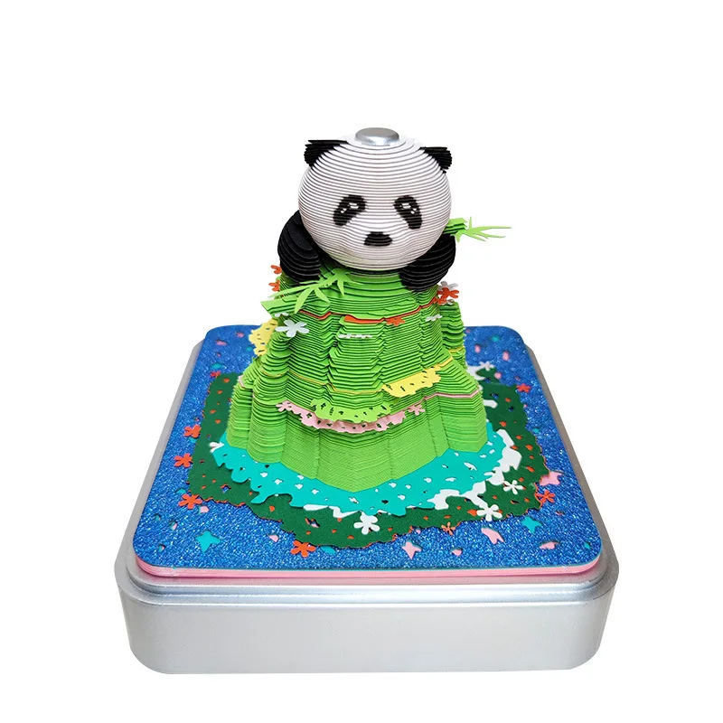 3D Desk Note Memo Pad Time Piece English Calendar 3D Tear Sticky Notes Paper Carving Decoration House