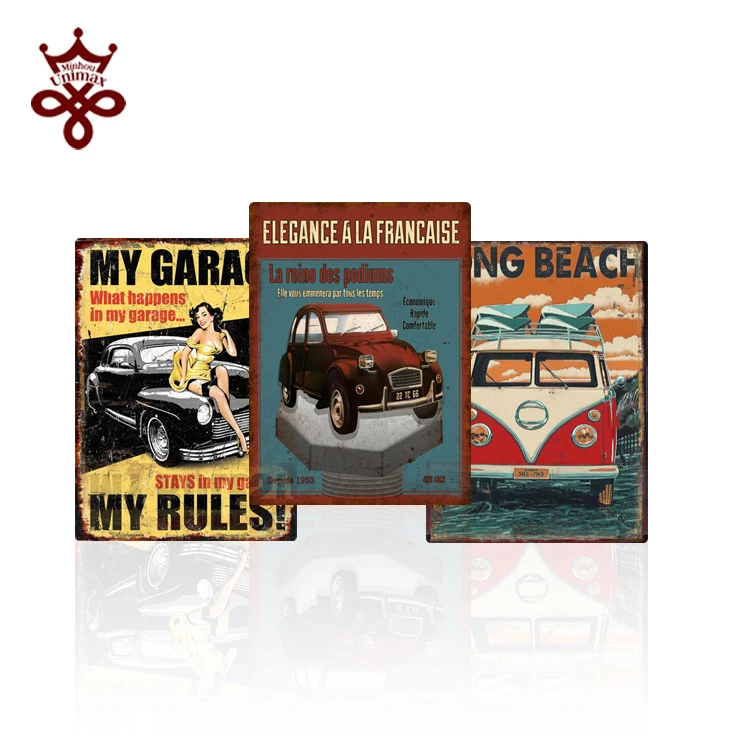 Cheap custom tin signs wholesale antique metal signs route 66 decorative metal signs