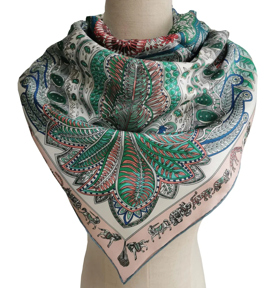 Хиджаб шарф 90x90 см роскошный Шелковый саржевый шарф