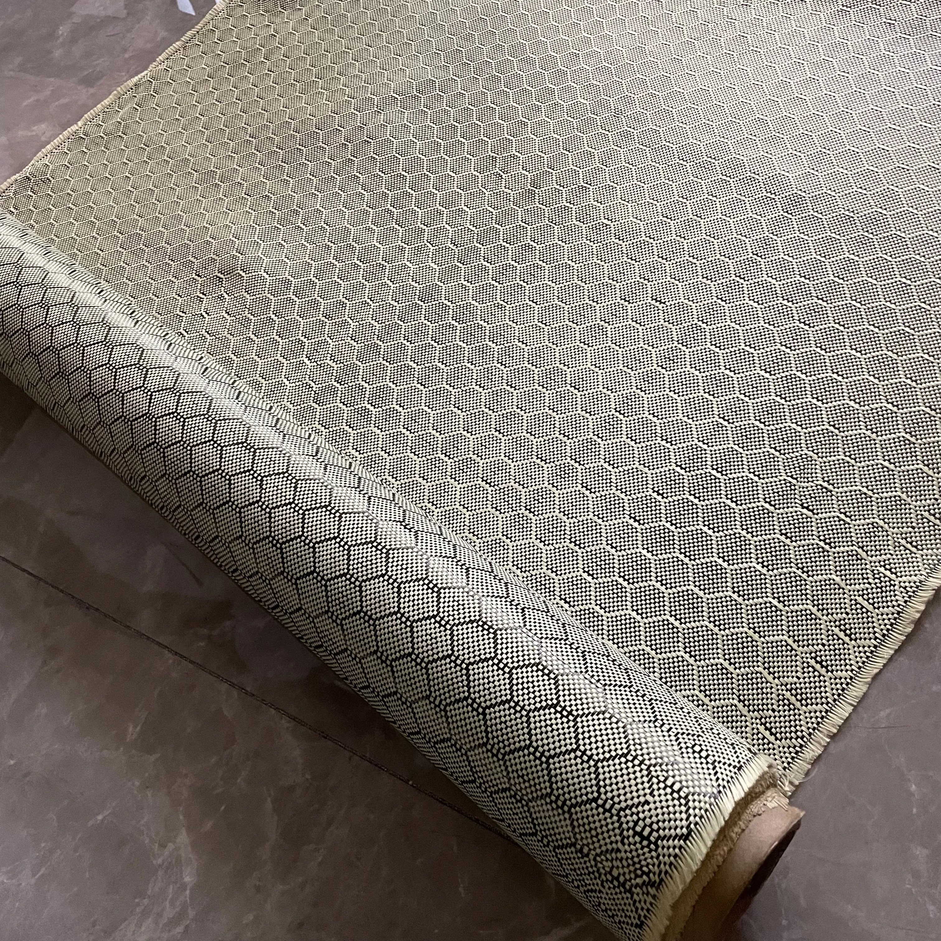 Yellow aramid carbon hybird fabric  honeycomb