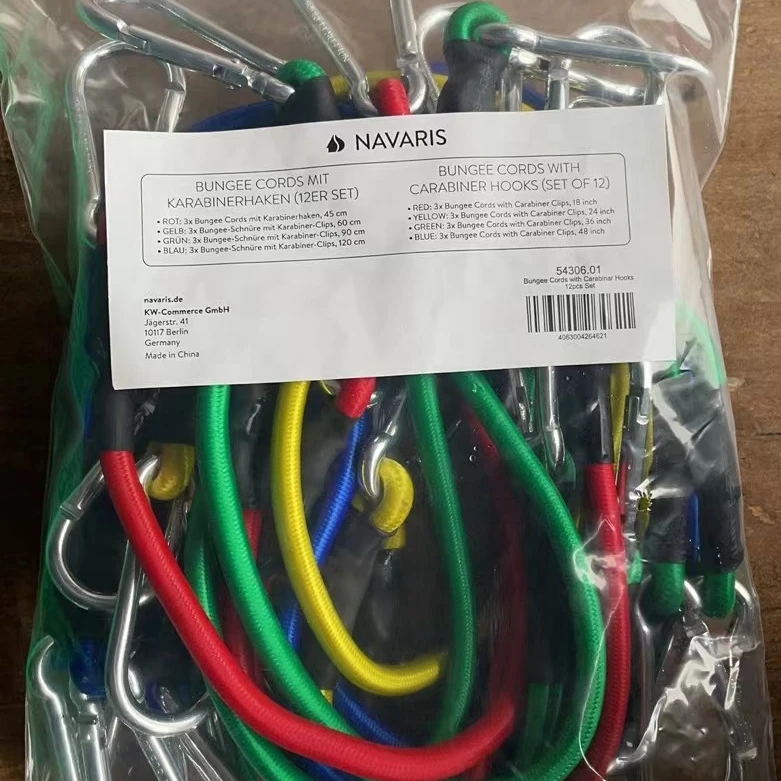 elastic Bungee Cords with Hooks Assortment with 4 Tarp Clips, Organizer Bag, Canopy Tie