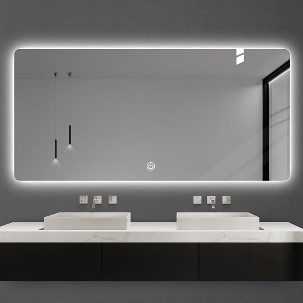 Environmental Defogger Dimmer LED Bathroom Smart Mirror with Touch Switch