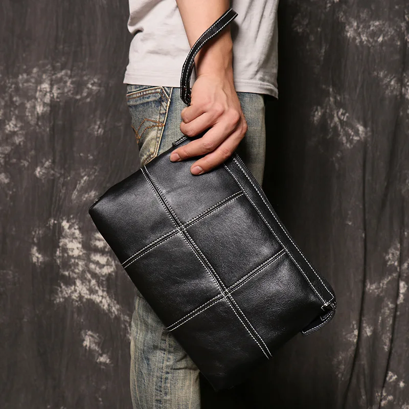 Long  Real Leather Wallet Business Fashion Mens and Women Evening Clutch Bag Genuine Leather Purse For Outdoor