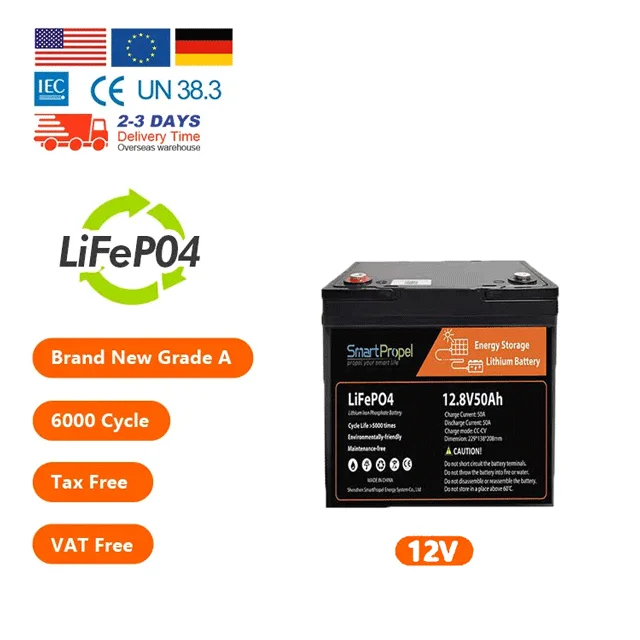 Deep Cycle 12.8V 50Ah Lithium Iron Phosphate Battery 12V 24V 50Ah 100Ah 200Ah Electric Bicycles Scooters Solar LiFePO4 Batteries