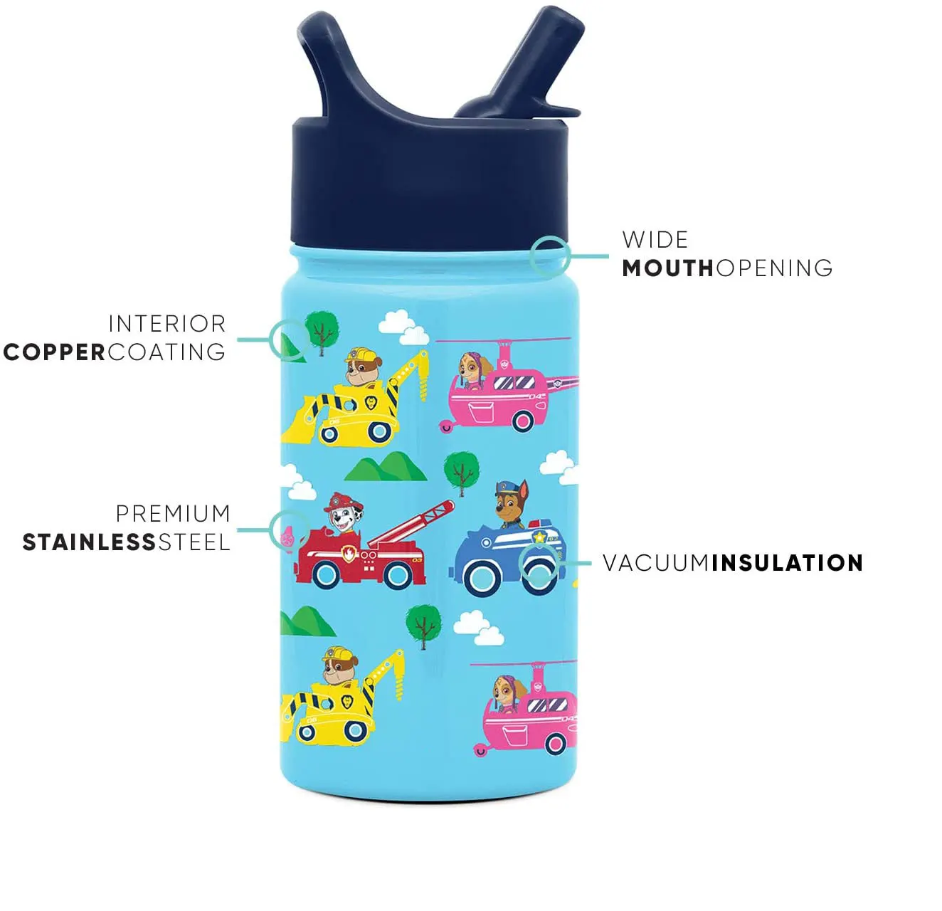 Kids Custom Animated Designed Vacuum Flask Water Bottle Children Thermos Tumbler with Straw Stainless Steel Funny Kids Cartoon