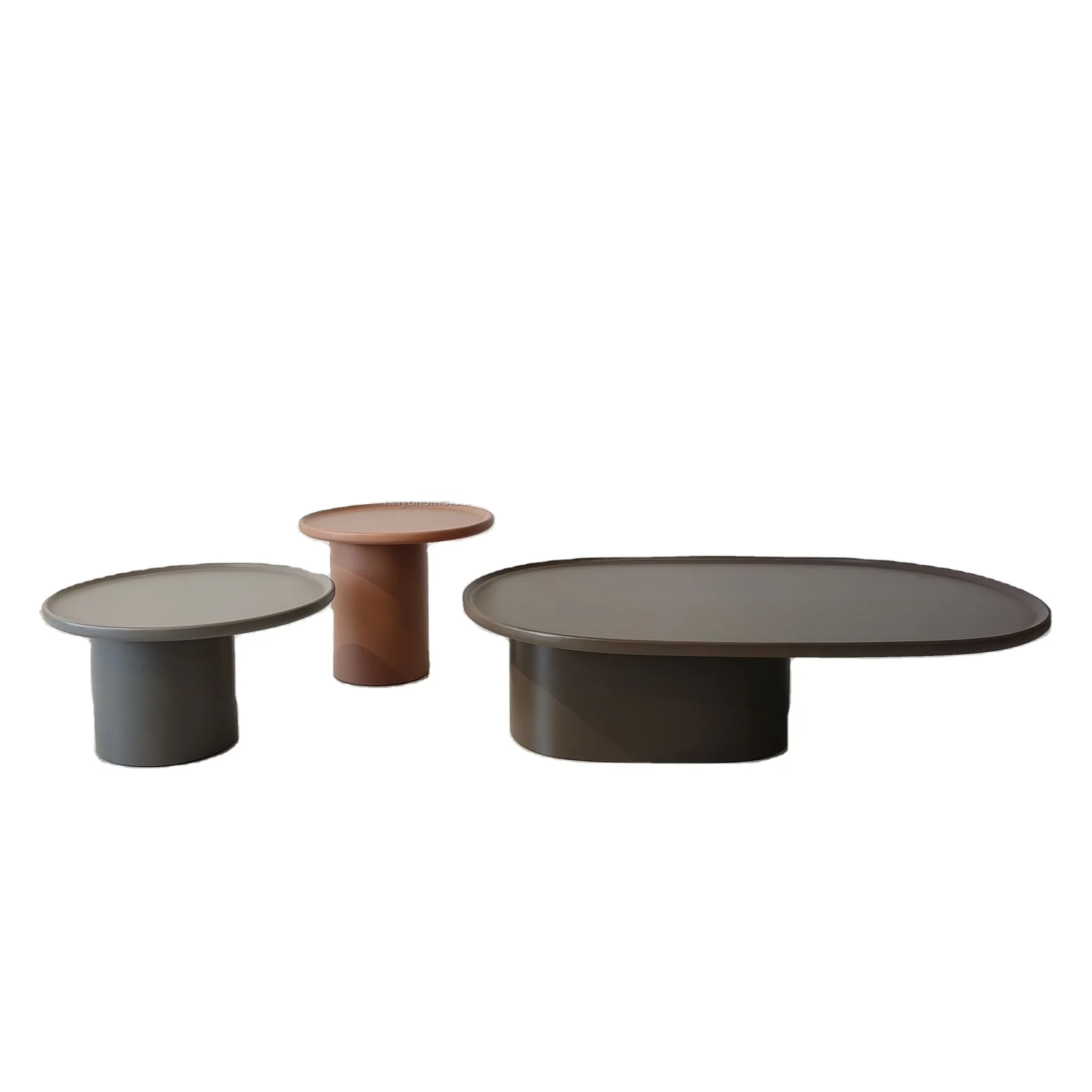 Luxury Modern Design Villa Living Room Furniture Wooden MDF Side Center Table Coffee Table Set of 3